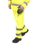 Hi-Vis Waterproof Reflective Rain Pants - Yellow Medium