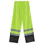 Ergodyne Hi-Vis Rain Pants, Black Bottom, Large