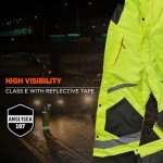 High Visibility Insulated Thermal Bib Overalls - Lime