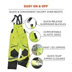 High Visibility Insulated Thermal Bib Overalls - Lime