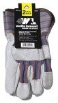 Men's Heavy Duty Leather Work Gloves - 2 Pairs