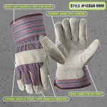 Men's Heavy Duty Leather Work Gloves - 2 Pairs