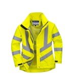 Women's Waterproof Hi Vis Rain Jacket - Yellow