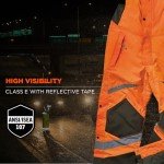 High-Visibility Insulated Thermal Bib Overalls - Orange