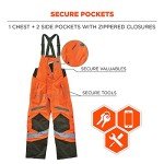 High-Visibility Insulated Thermal Bib Overalls - Orange