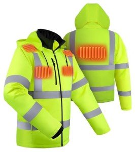 Heated Safety Jacket for Men - Hi-Vis Design