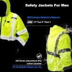 Heated Waterproof Hi-Vis Jacket with Detachable Hood