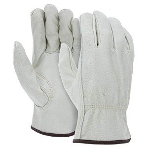 Durable Cowhide Leather Work Gloves - 12 Pairs