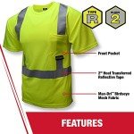 Radians Short Sleeve Safety Shirt, Safety Green, XL