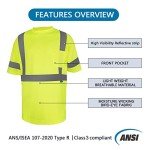 High Visibility Reflective Short Sleeve Safety Shirt 3-Pack