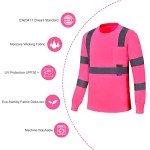 Pink Hi-Vis Long Sleeve Safety Shirt (Medium)