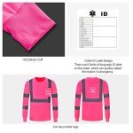 Pink Hi-Vis Long Sleeve Safety Shirt (Medium)
