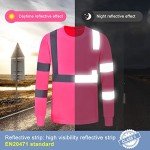 Pink Hi-Vis Long Sleeve Safety Shirt (Medium)