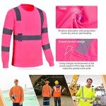Pink Hi-Vis Long Sleeve Safety Shirt (Medium)