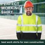 6 Pack High Visibility Long Sleeve Safety Shirts