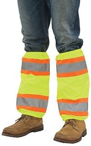 High Visibility Lime Leg Gaiters with Trim