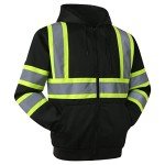 Hi-Vis Zip-Up Hoodie with Reflective Strips