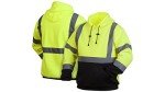 Hi-Vis Lime Safety Sweatshirt with Black Bottom, XL