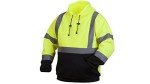 Hi-Vis Lime Safety Sweatshirt with Black Bottom, XL