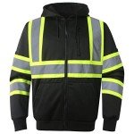 Hi-Vis Zip-Up Hoodie with Reflective Strips