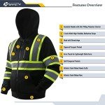 Hi-Vis Zip-Up Hoodie with Reflective Strips