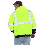Hi-Vis Safety Hoodie with Zipper, Men's XL