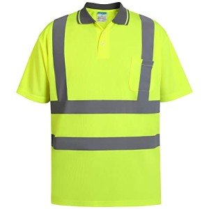 Hi-Vis Reflective Safety Polo Shirt, Yellow, L