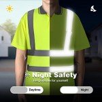 Hi-Vis Reflective Safety Polo Shirt, Yellow, L