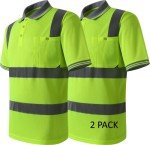 2 Pack High Visibility Safety Polo Shirts
