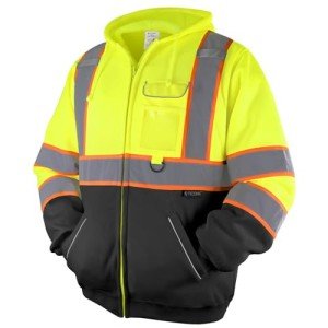 TICONN Reflective Safety Hoodie Jacket - XL Yellow/Black