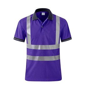 High Visibility Reflective Safety Polo Shirt - Purple