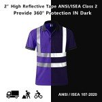 High Visibility Reflective Safety Polo Shirt - Purple