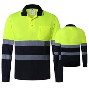 Hi-Vis Long Sleeve Reflective Safety Polo Shirt