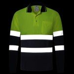 Hi-Vis Long Sleeve Reflective Safety Polo Shirt
