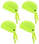 Neon Yellow Safety Dew Rags - 4 Pack