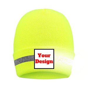 Hi-Vis Reflective Beanie Hat for Outdoor Safety
