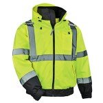Ergodyne 3-in-1 Hi-Vis Winter Bomber Jacket, Lime