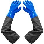 Elbow Length Waterproof Chemical Resistant Rubber Gloves