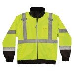 Ergodyne 3-in-1 Hi-Vis Winter Bomber Jacket, Lime