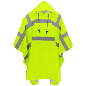 High-Visibility Yellow/Green Rain Poncho - One Size