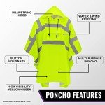 High-Visibility Yellow/Green Rain Poncho - One Size