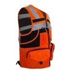 Hi-Vis Orange Reflective Safety Vest with Pockets