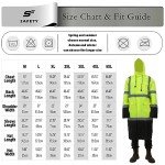 Hi-Vis Waterproof Rain Jacket with Reflective Strips