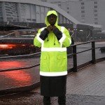 Hi-Vis Waterproof Rain Jacket with Reflective Strips