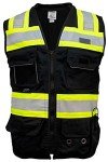 Premium Black Safety Vest with Reflective Stripes