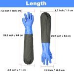 Elbow Length Waterproof Chemical Resistant Rubber Gloves