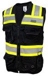 Premium Black Safety Vest with Reflective Stripes