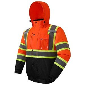 Hi-Vis Waterproof Winter Safety Bomber Jacket