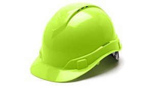 Pyramex Hi-Vis Lime Ridgeline Hard Hat