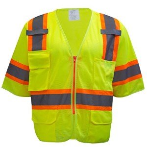 Hi-Viz Reflective Safety Vest with Pockets (Lime)